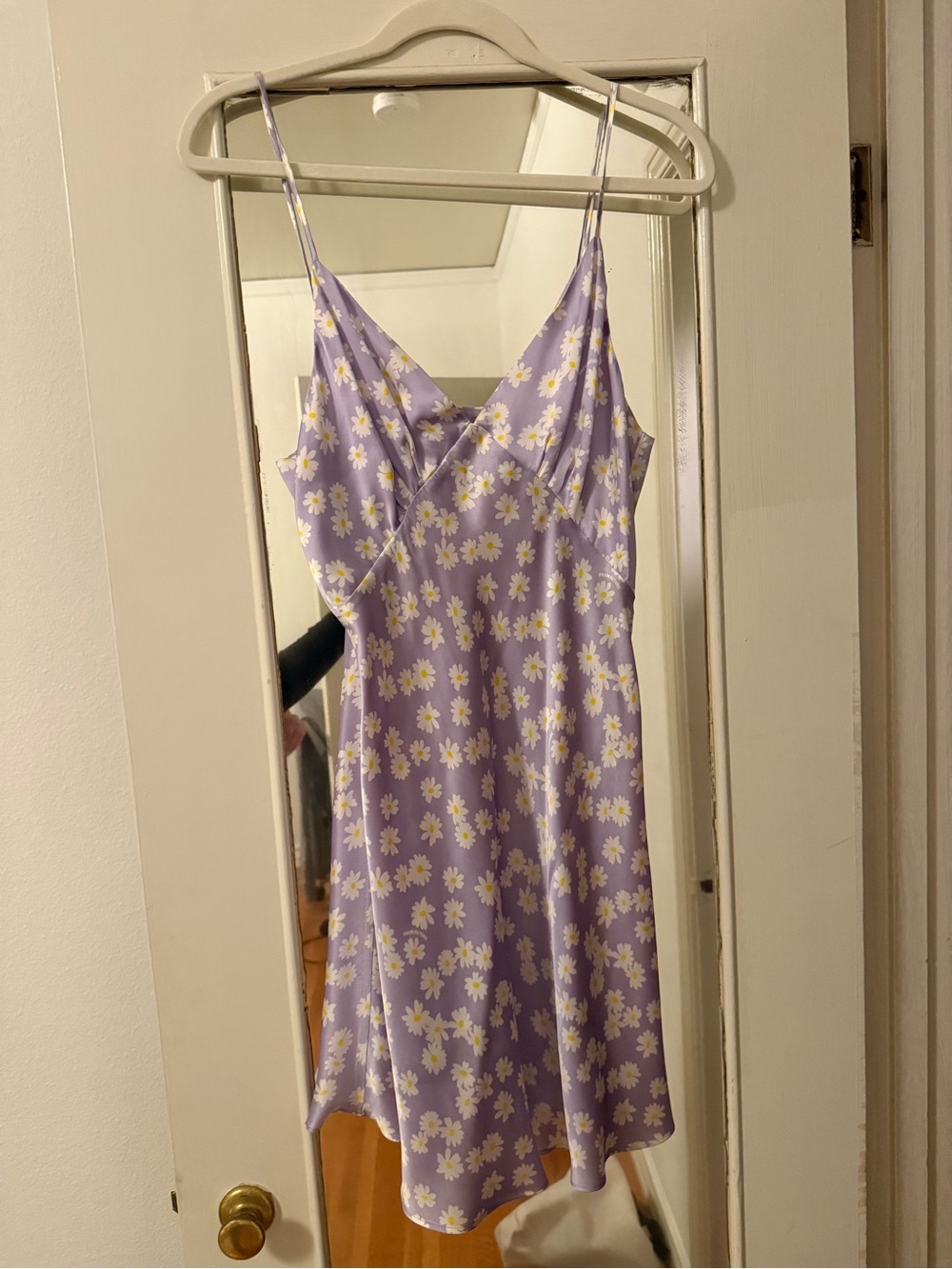 Silk Daisy Slip Dress with Spaghetti Straps